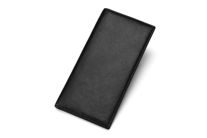 Black Leather Clutch - Long Wallet