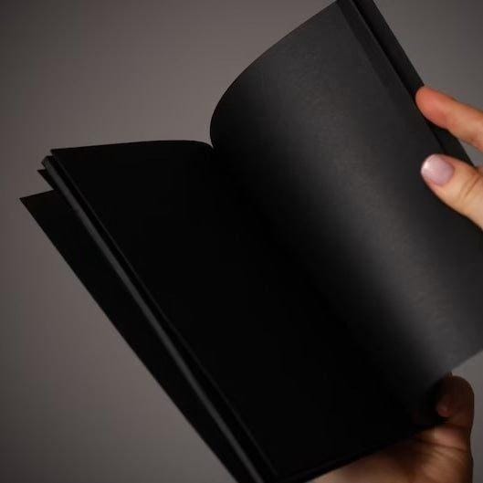 Midnight Black Notebook  Black Leather Notebook for Notes and Ideas